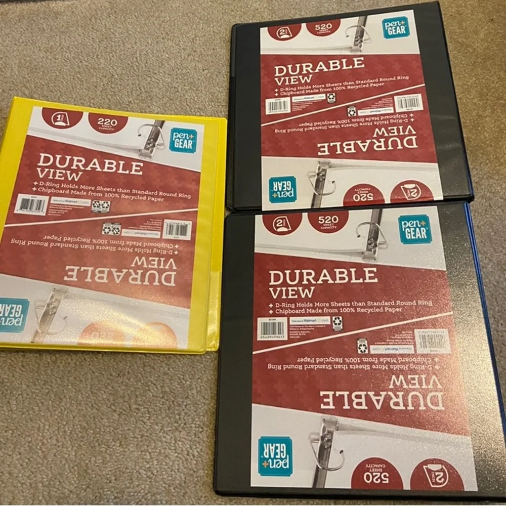 250-520 D -Ring Paper Sheet 3 Clipboard Binders